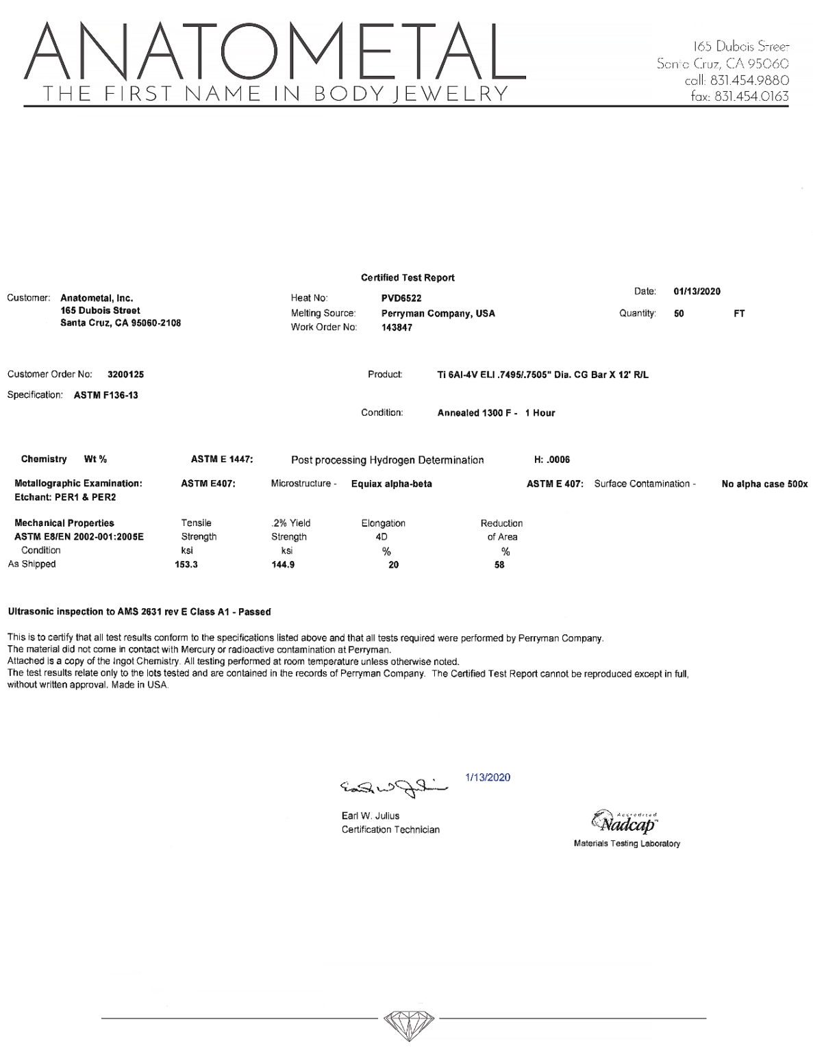 Mill Certificates & Material Data Safety Sheets – Australasian United ...